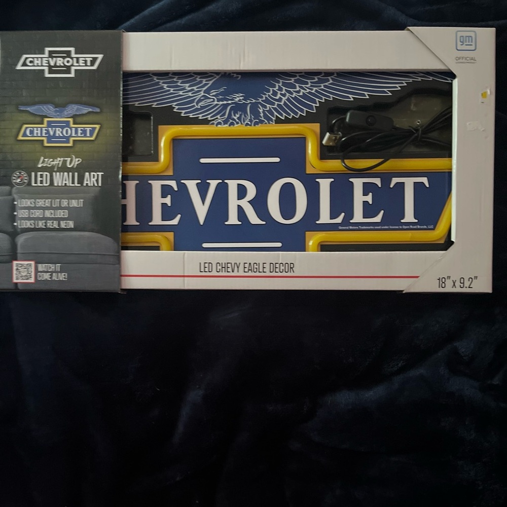 Chevrolet LED Eagle Wall Sign - Blue & Yellow